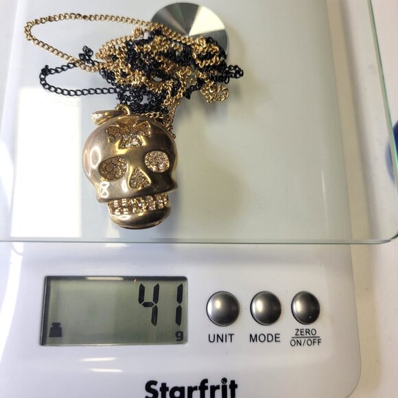 Gold Skull Pendant Necklace - Picture 13 of 13